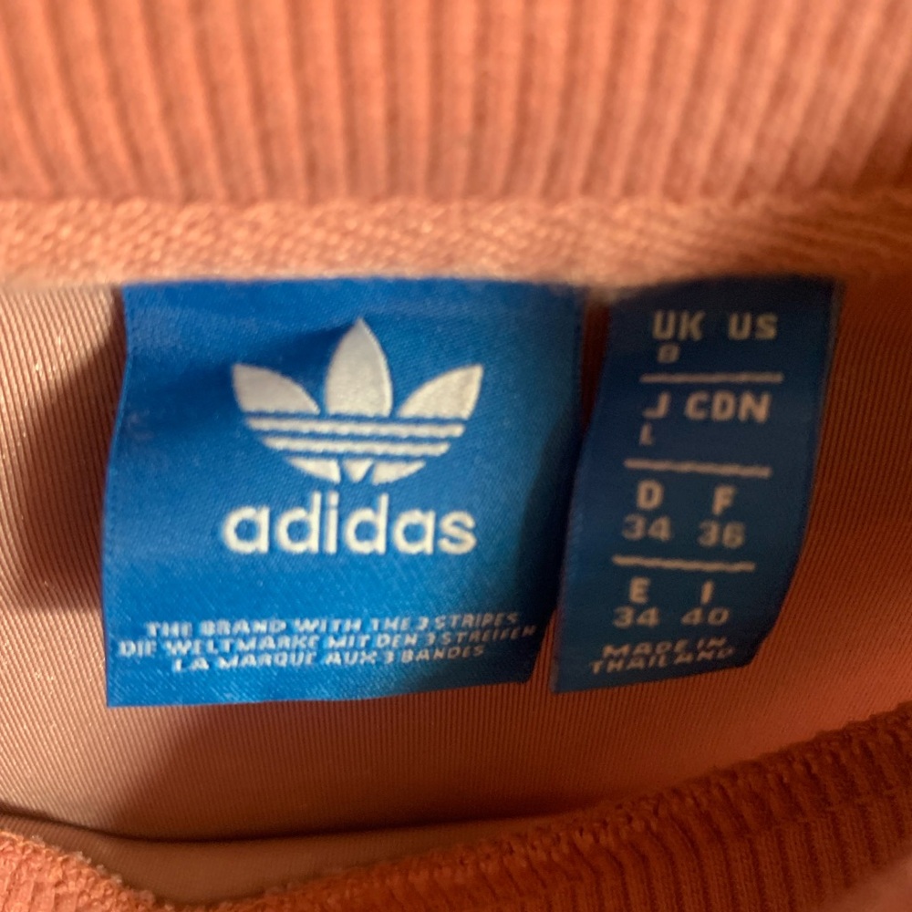Adidas Women’s Rose Dust Velour Crewneck Sweater - Picture 2 of 3